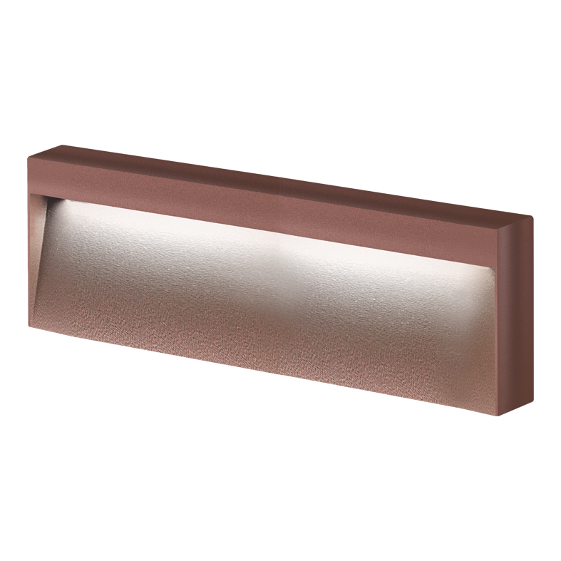 Aplic LED KIKI 8W 3000K IP65 - Structura din aluminiu Corten pentru exterior, lumina treapta unghi de lumina 50° - Rossini Group