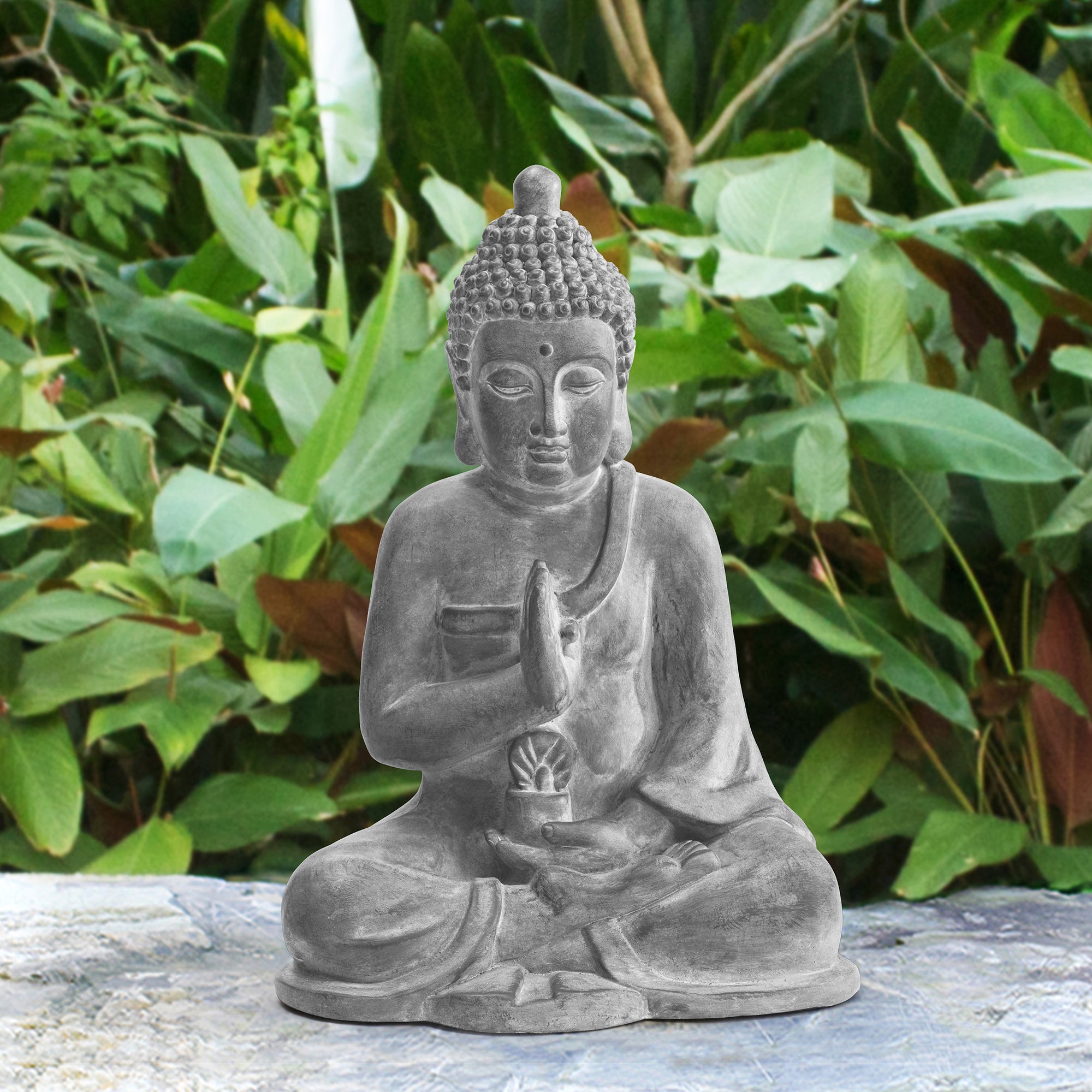 Figurine de jardin Bouddha en argile, méditant - 2