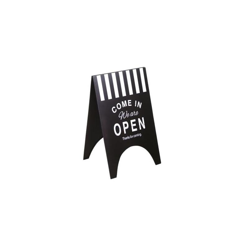 Rótulo rectangular negro abrir-cerrar hierro cm45x41x70,5