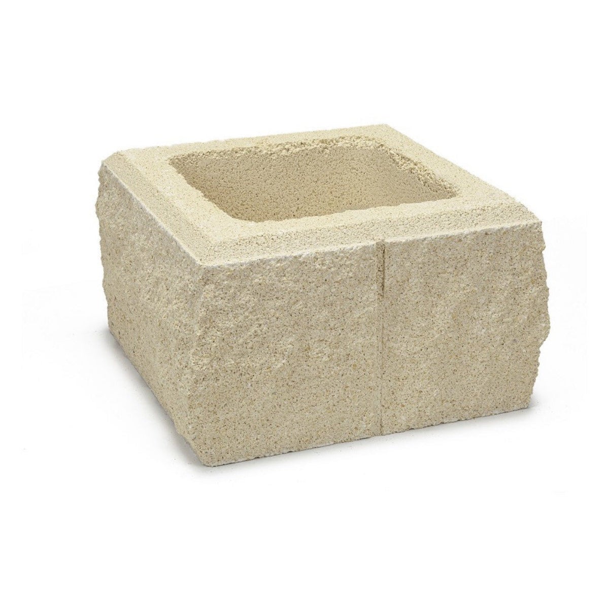 Bloque de hormigon pieza pilar con Acabado rugoso Crema / 35x35x19 cm ...