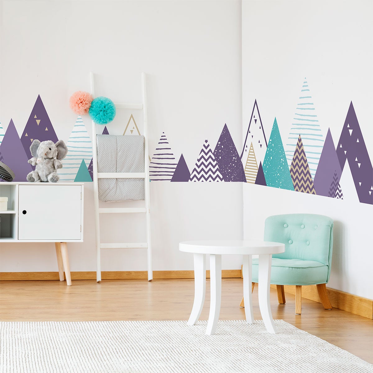Vinilo niño escandinavo de montaña grihska - adhesivo de pared - revestimiento sticker mural decorativo - 70x115cm