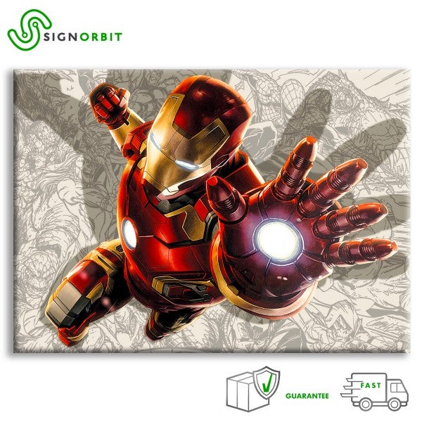 IRONMAN - Komiks - Obraz na płótnie na drewnianej ramie 140x100 cm