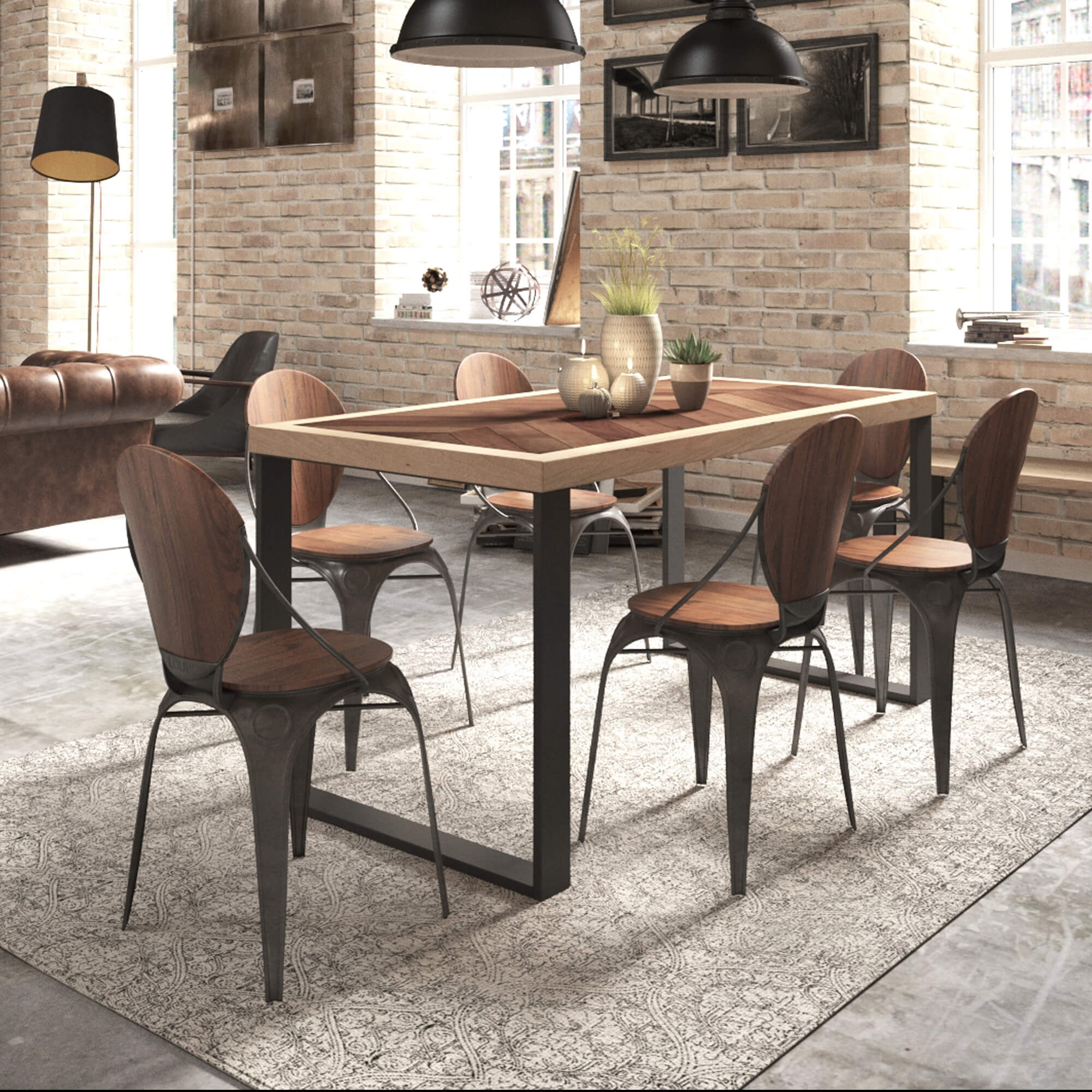 Pied de table ou de bureau en acier noir, hauteur 71,2 cm - 5