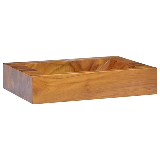 Umywalka z drewna tekowego, 50x35x10 cm vidaXL