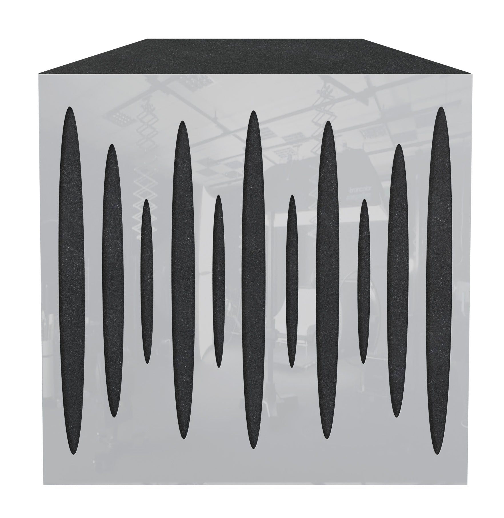Lot de 4 Pièges à basses PULSE acoustiques insonorisants 50x50x10 cm - Plastique perforé et mousse acoustique - Blanc brilliant - 2