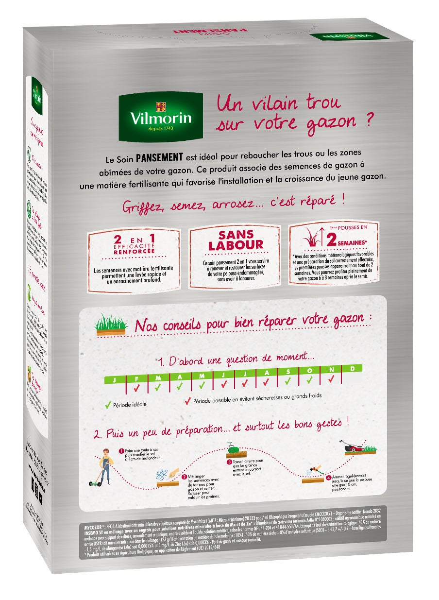 Gazon Ultra Résistant - Label Rouge - 1 kg + Soin Pansement 2 en 1 - 25 g (x10) - 4