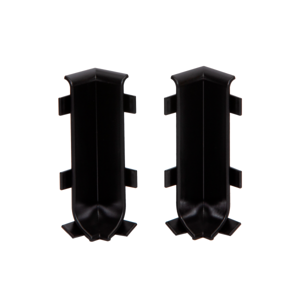 Narożnik wewnętrzny do listwy przypodłogowej 59mm 1kpl=2szt Cezar Czarny RAL9005 Mat
