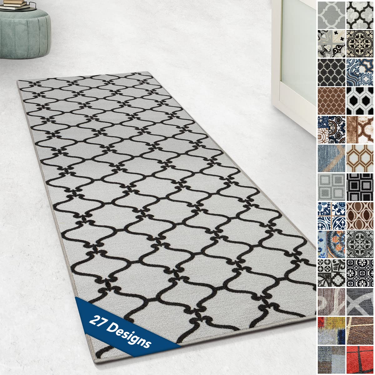 Tapis Rouge et Bleu en Coton 80 x 300 cm à Effet Tapis Rouge et Bleu en Coton 80 x 300 cm à Effet