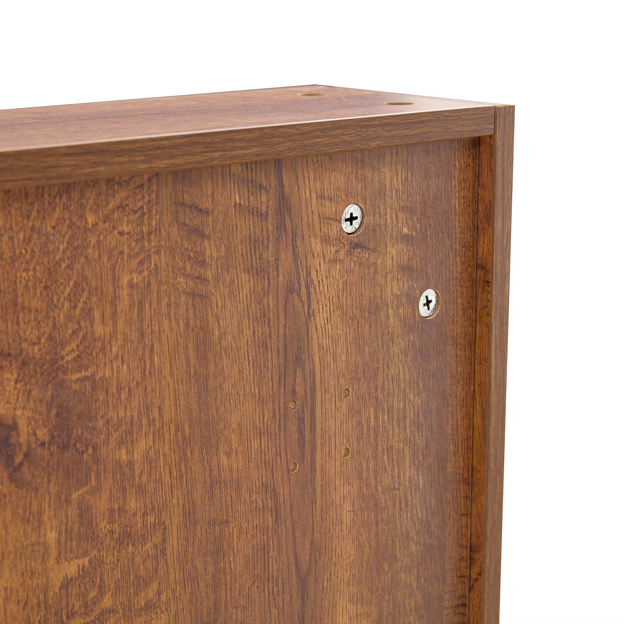 Armoire de salle de bain murale, miroir intégré, étagères ouvertes, MDF, noyer - 9