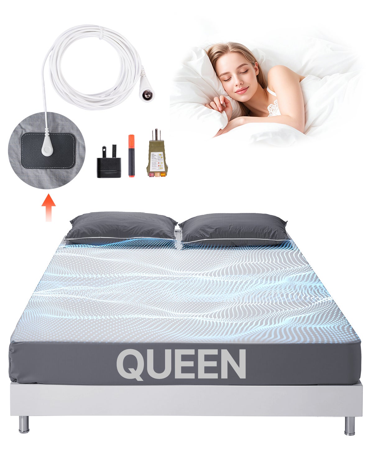 Prześcieradło uziemiające Queen Size Mata uziemiająca Mata uziemiająca 1525x2030x5mm VEVOR