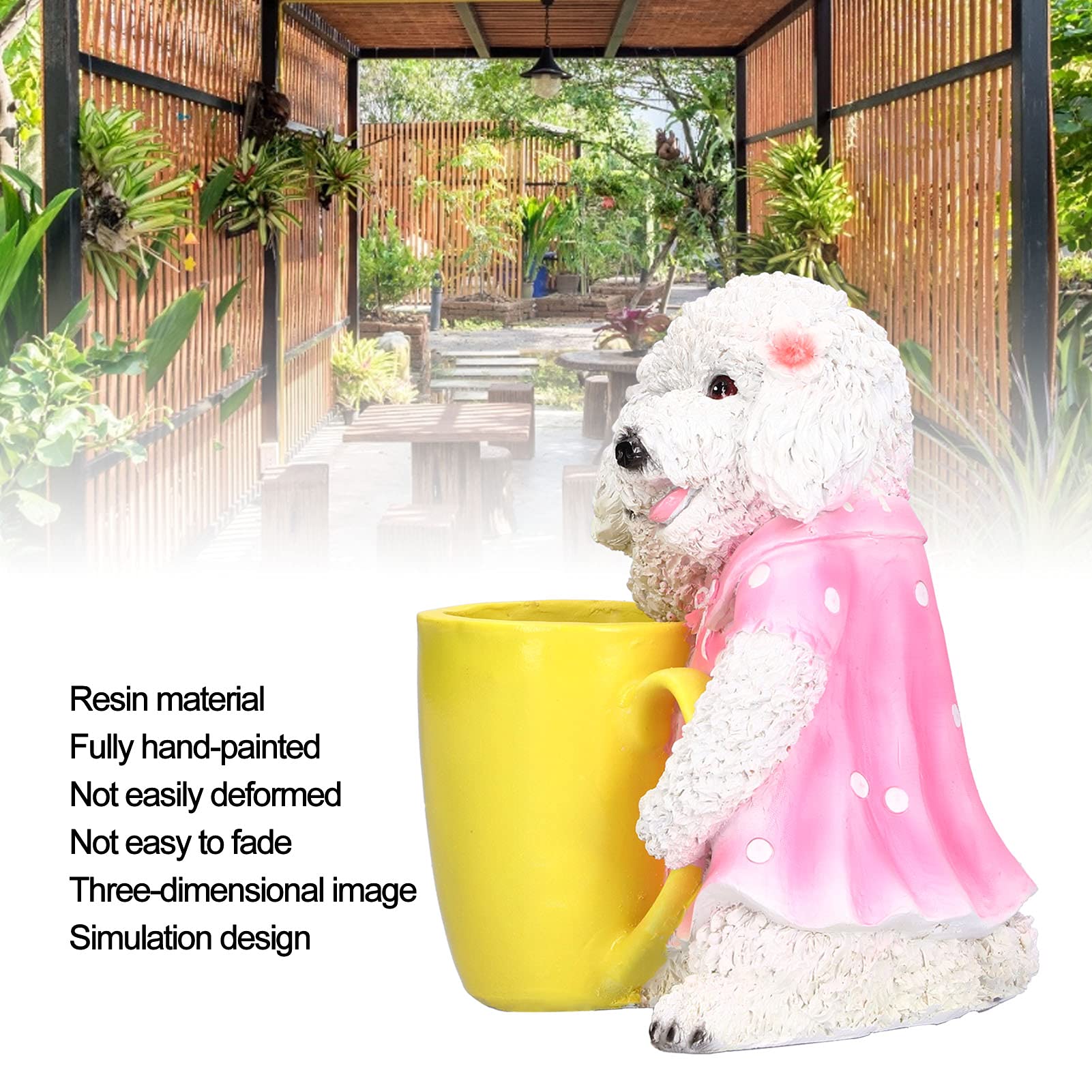 MNHGFD - Statuetta Decorativa In Resina Per Cani, In Resina, Per Interni Ed Esterni, Decorazione Da Giardino, Sculture Da Giardino, Sculture Ornamentali In Vaso - Foto 13