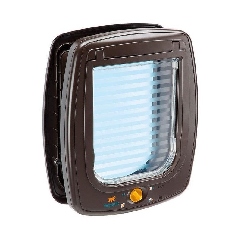 Gattaiola 4 Vie Per Gatti E Cani - Porta Con Controllo Entrata/Uscita, Bianco O Marrone