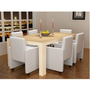 Set Di 2 Sedie Moderne In Ecopelle, Per Sala Da Pranzo, Cucina O Cm 54x45h93 Seduta H Cm 46 Colore Bianco 84760769