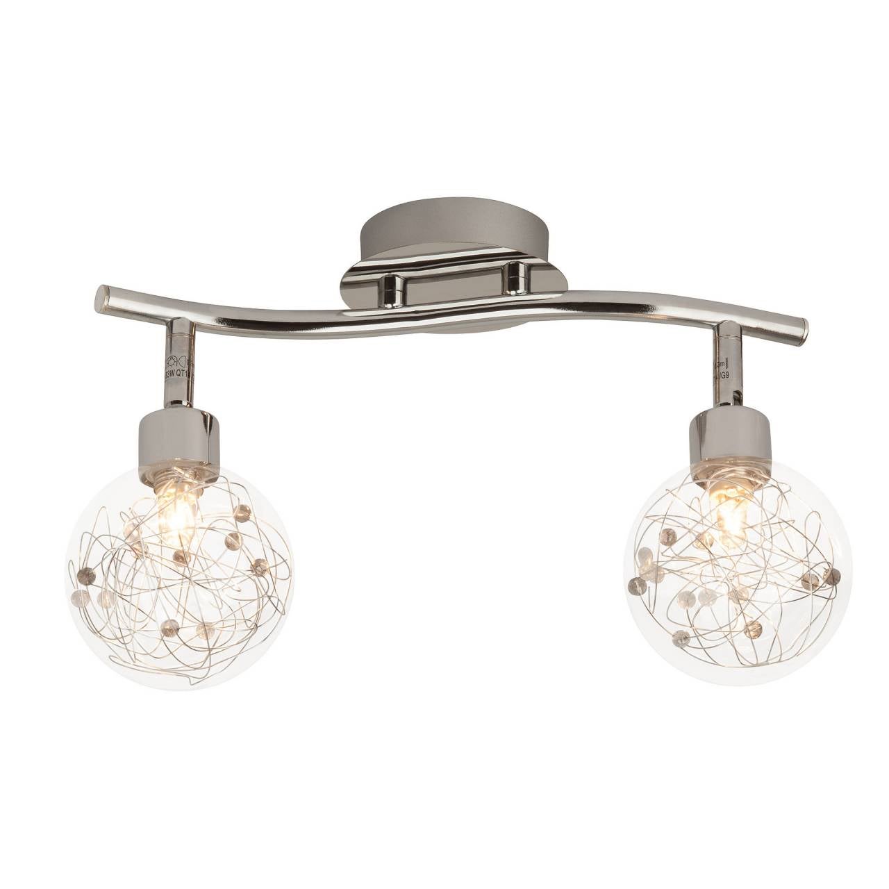 Lampa BRILLIANT, Decca bar spot 4 płomienie czarna stal, 4x A60, E27, 10W, drewno ze zrównoważonego leśnictwa (FSC)