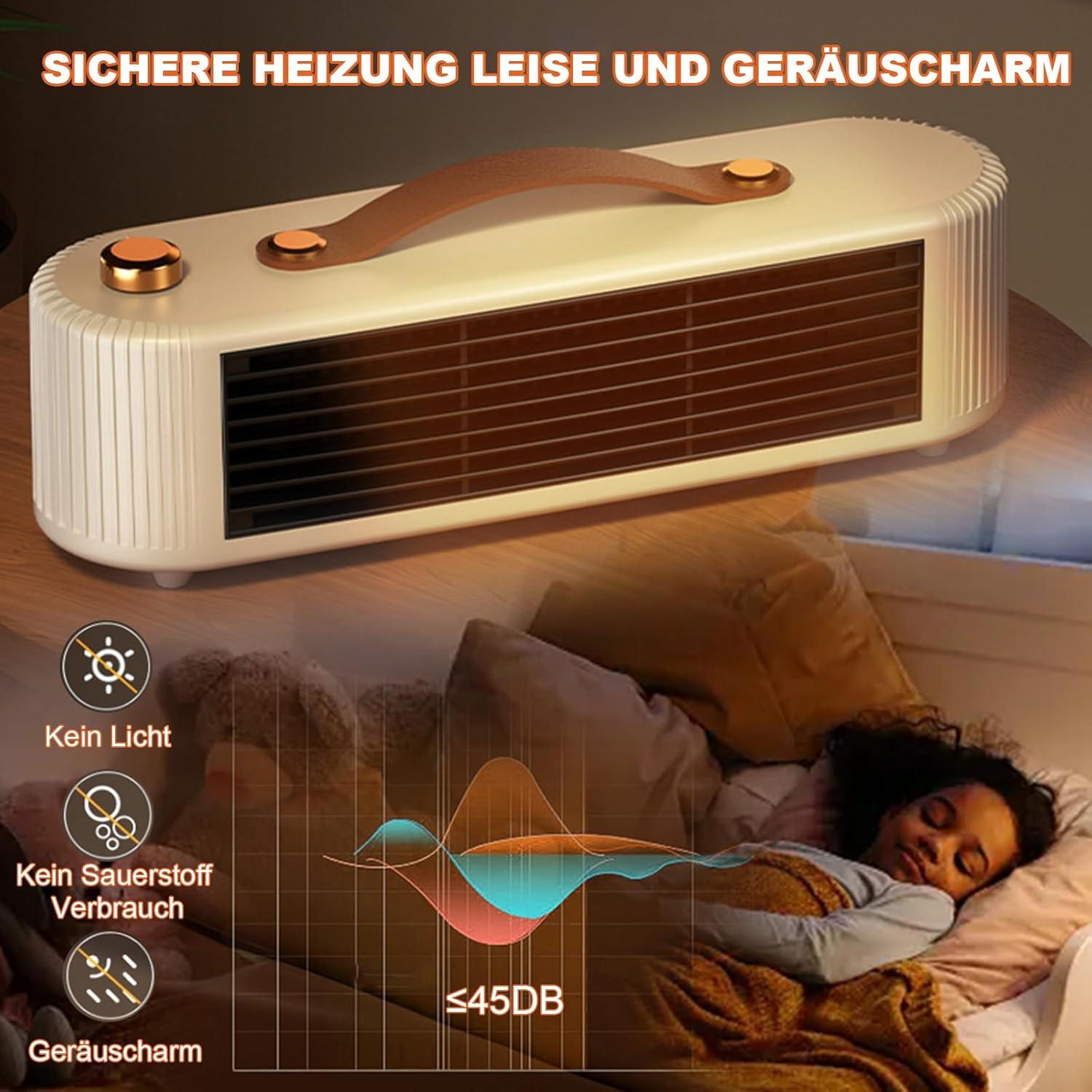 Aquecedor portátil de cerâmica de 800 W, termostato para banheiro, proteção contra superaquecimento, à prova de respingos, branco - 5