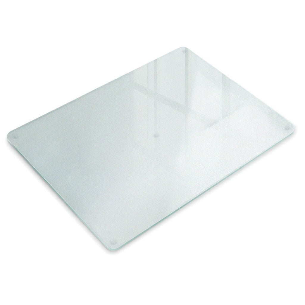 Deska kuchenna mleczna - szkło hartowane - półprzezroczysta - wymiar 80x52 cm - Tulup