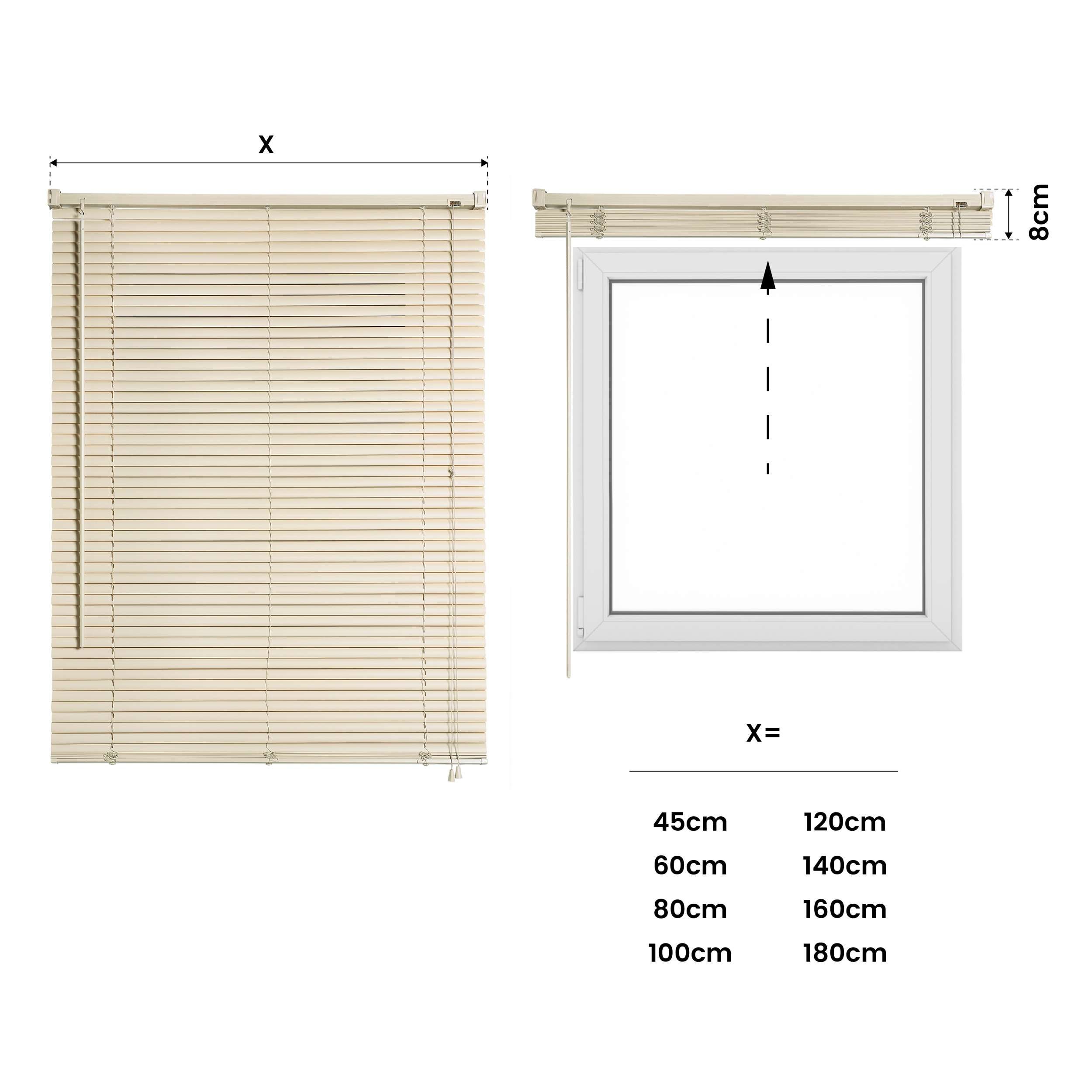 Persianas Venezianas de Vinil com Cordão Autoblocante, Beige 150x160 - 6