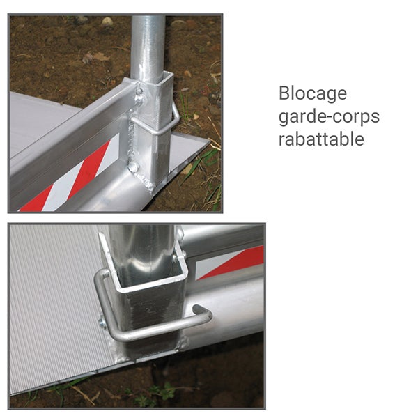 Rampe d'accès pour piétons - Longueur de 1m66 pour un fossé de 1.00m - Capacité de charge max 400kg/m² - Vendue à l'unité - MPP16/10U - 6