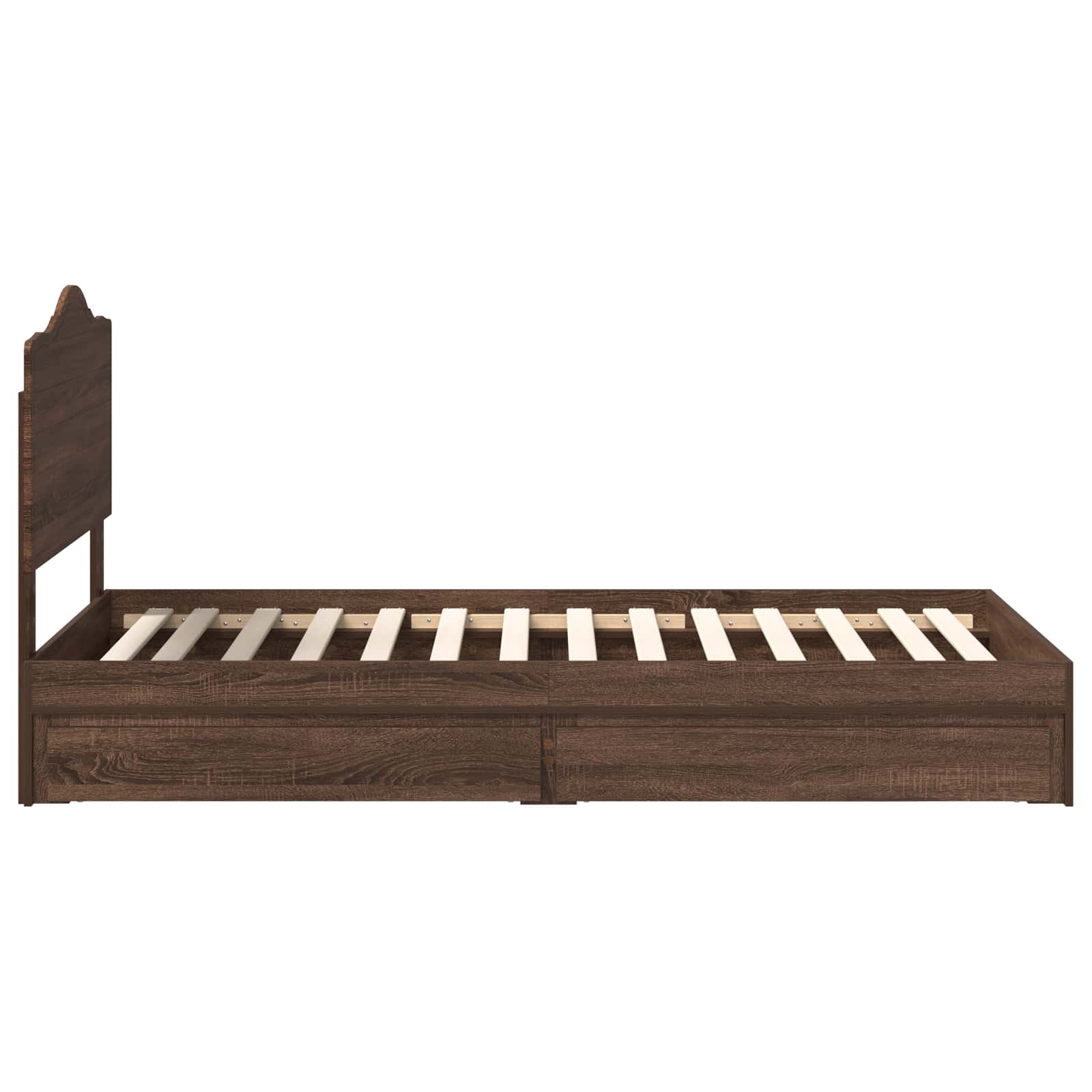 Lit de rangement chêne brun 70 x 190 cm panneau de bois - 9
