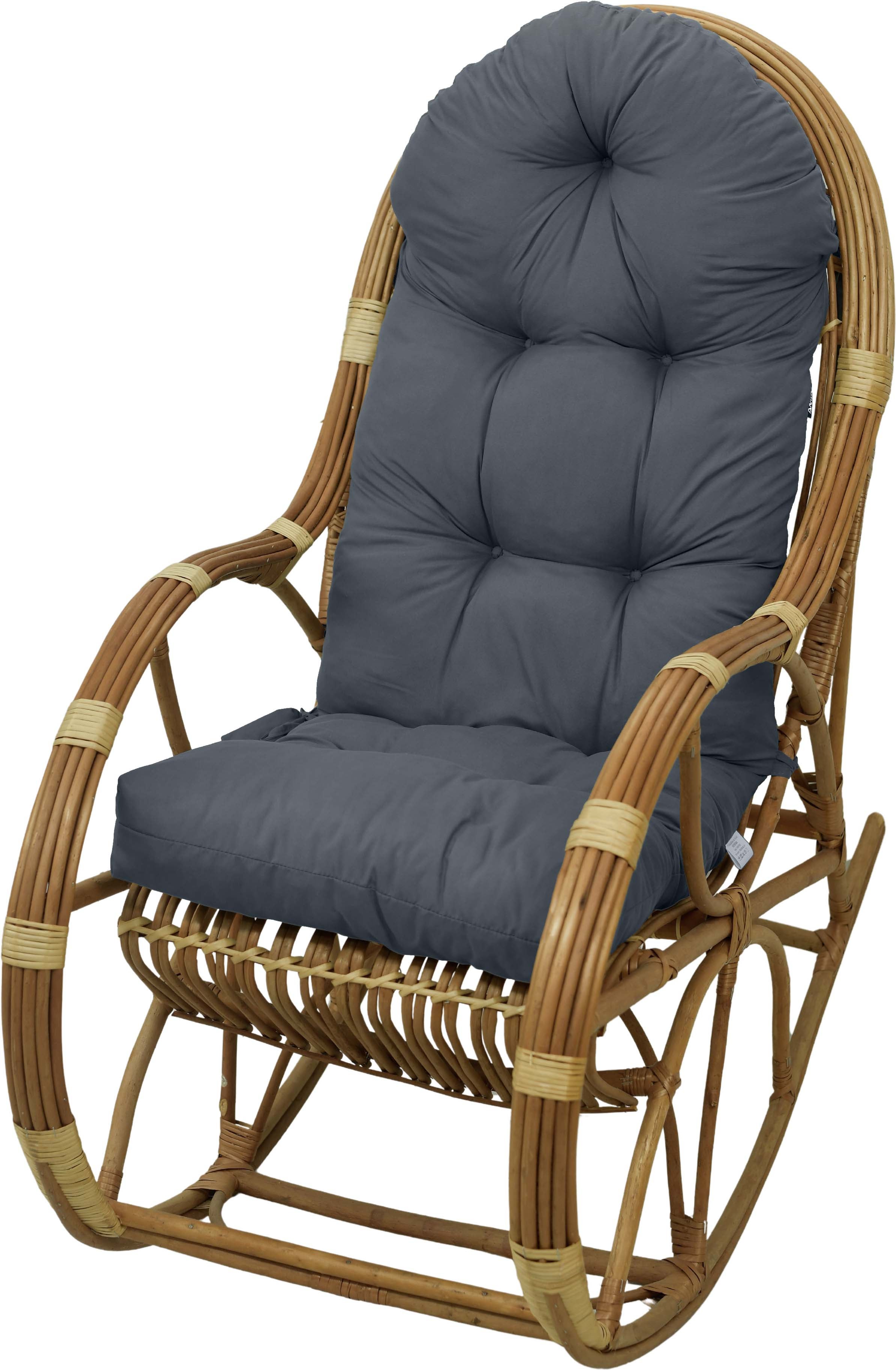 Poduszka na fotel bujany rattanowy wiklinowy AMPO ciemny szary 1 szt.