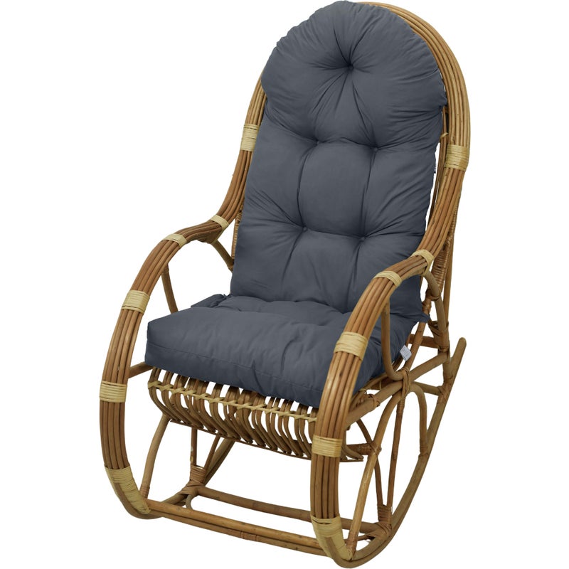 Poduszka na fotel bujany rattanowy wiklinowy AMPO ciemny szary 1 szt.