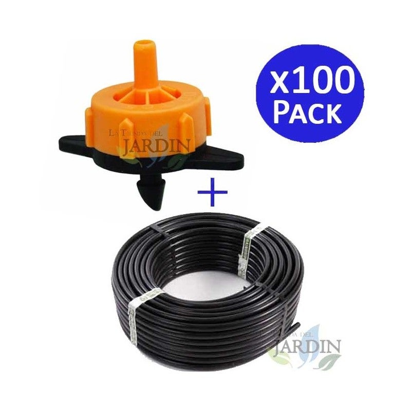 Tuyau goutte à goutte 16mm 100 mètres 100 goutteurs réglables Tuyau goutte à goutte 16mm 100 mètres 100 goutteurs réglables