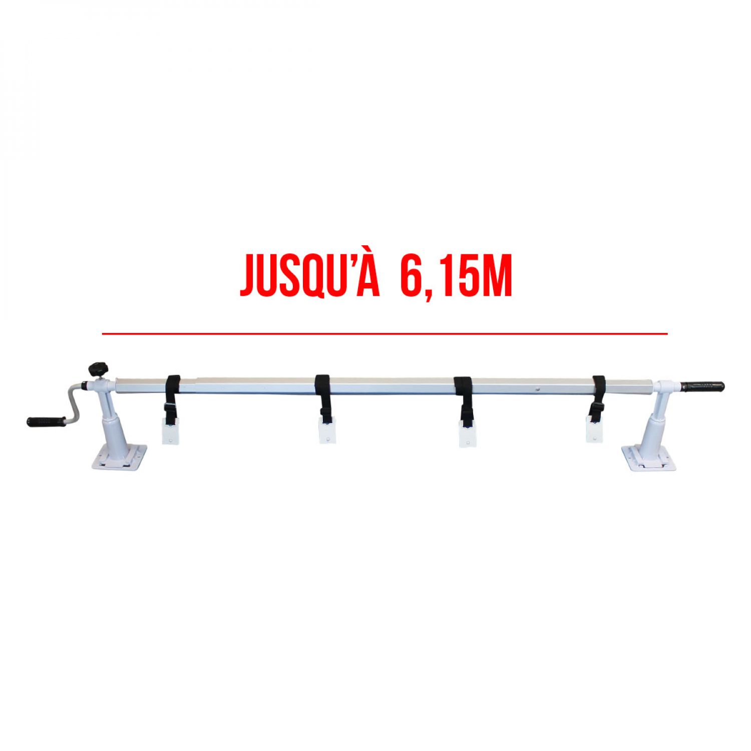 Enrouleur de bâche à bulles pour piscine hors sol extensible de 1.37m à 6.15m avec pinces - Linxor - 4