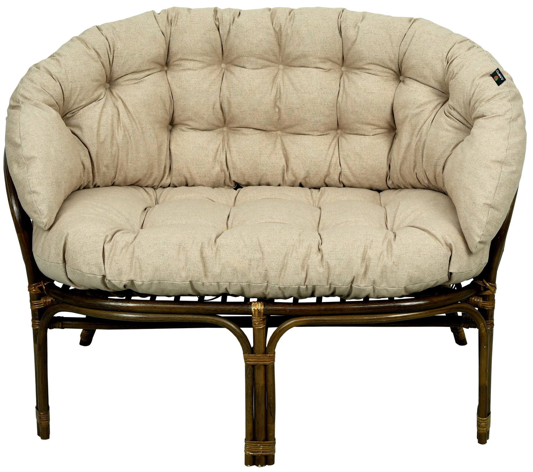 Poduszka na sofę rattanową wiklinową AMPO ciemny beżowy wodoodporna 1 szt.