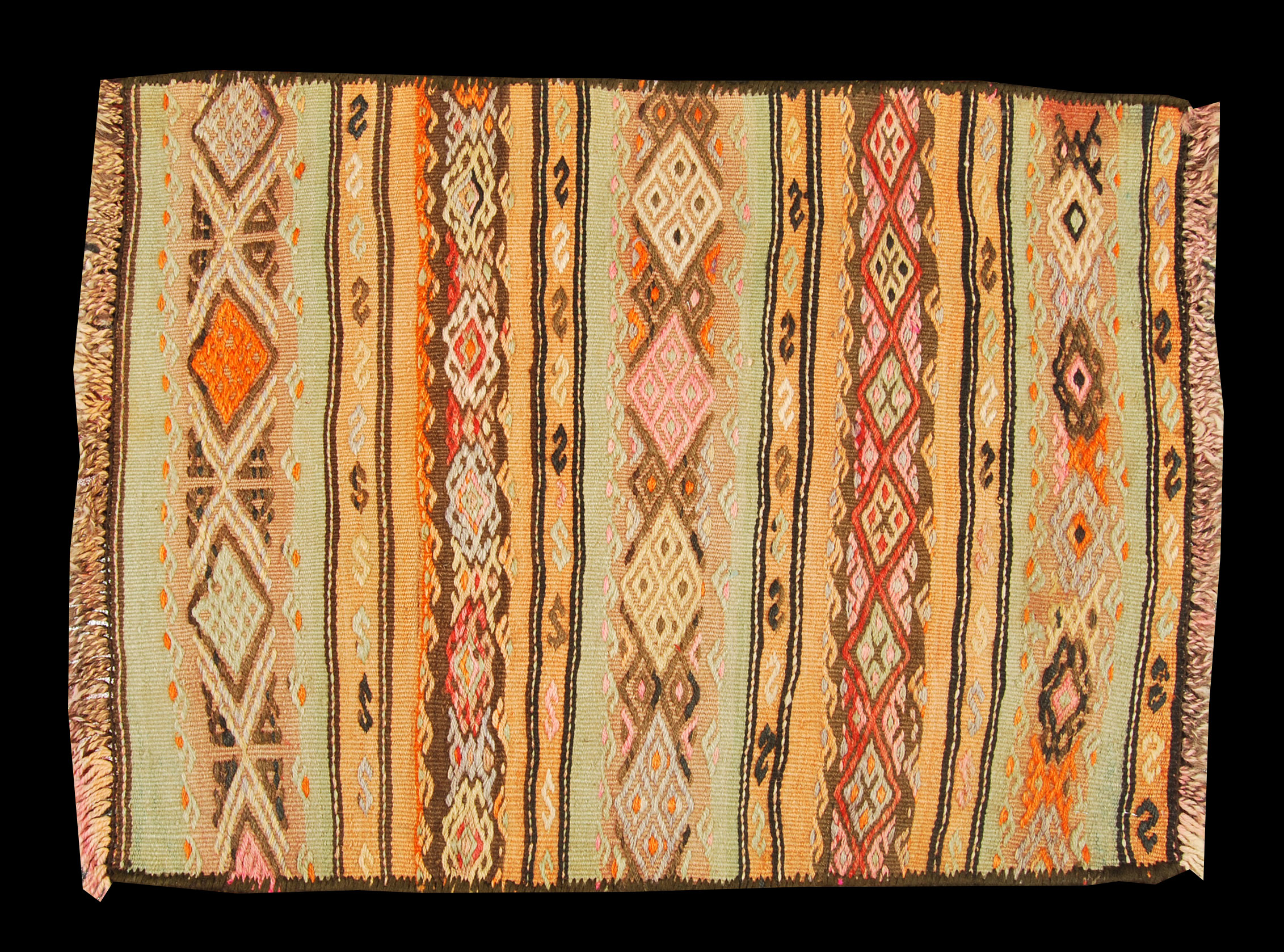 Auténtico kilim/alfombra anudada a mano con certificado de autenticidad. 75x57cm galleriafarah1970