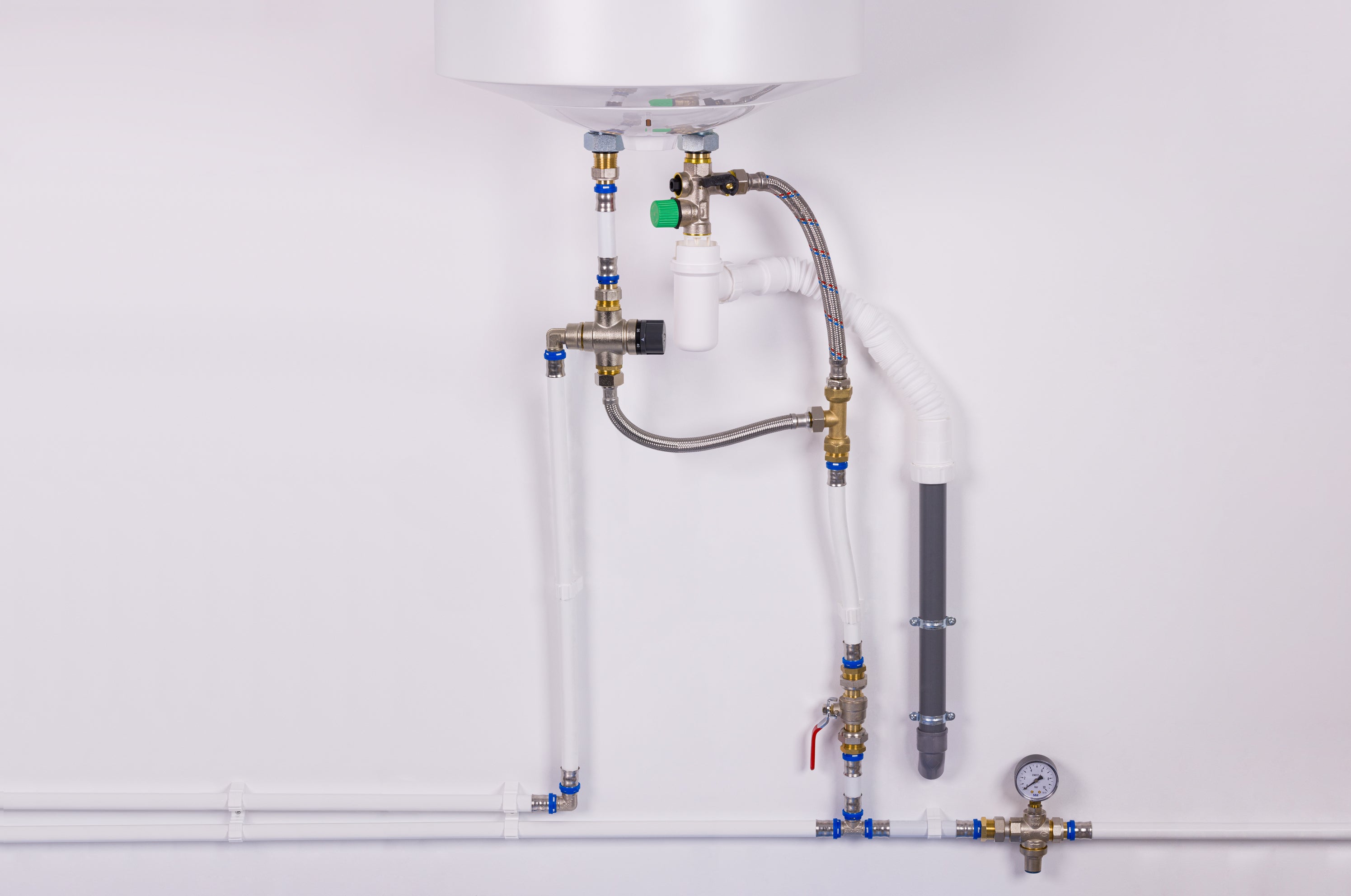 Kit complet raccordement chauffe-eau avec groupe de sécurité droit siège téflonné anti-calcaire + fixations QUICK PLOMBERIE - 2