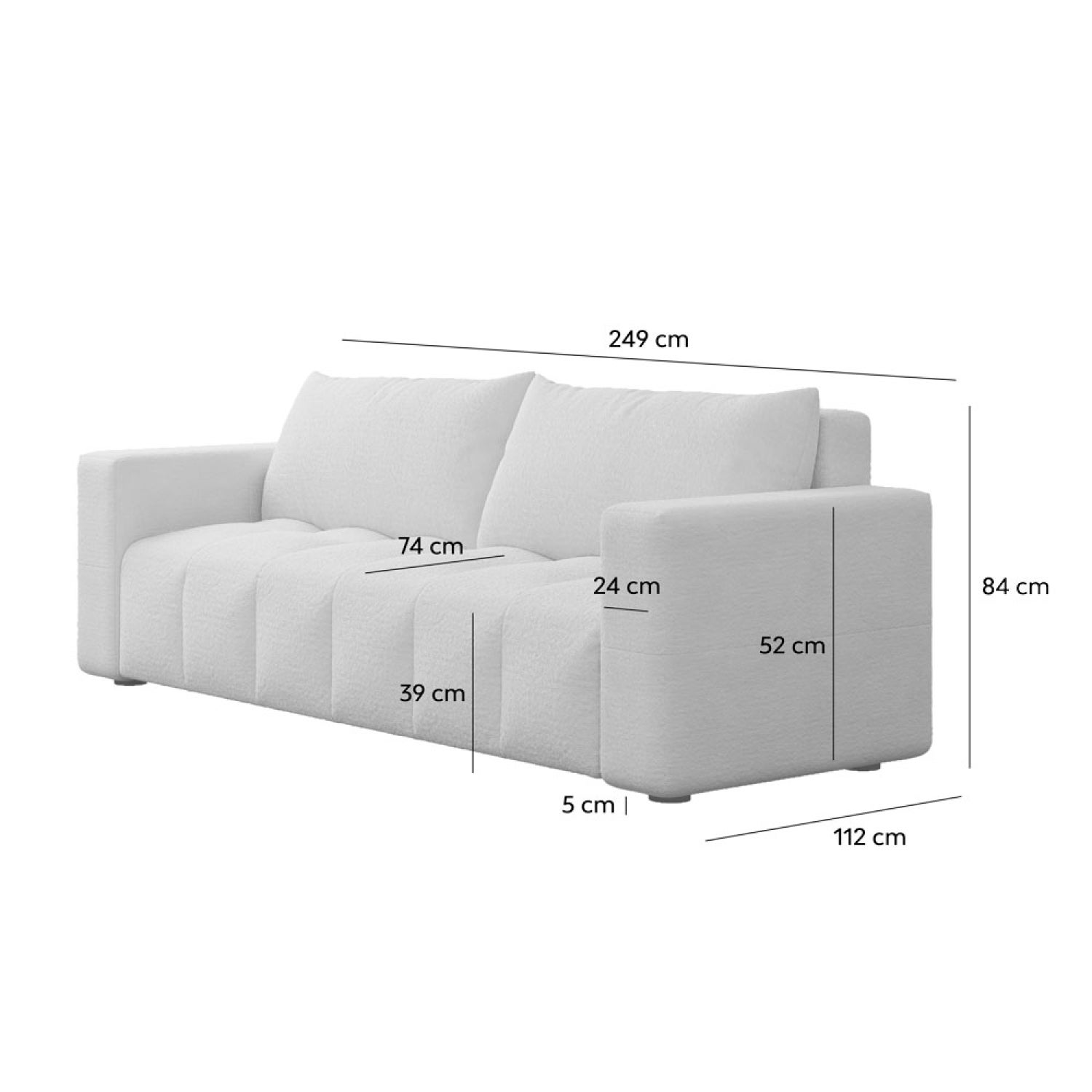 Canapé convertible 3 places avec coffre en bouclette beige CANTERBURY - 9