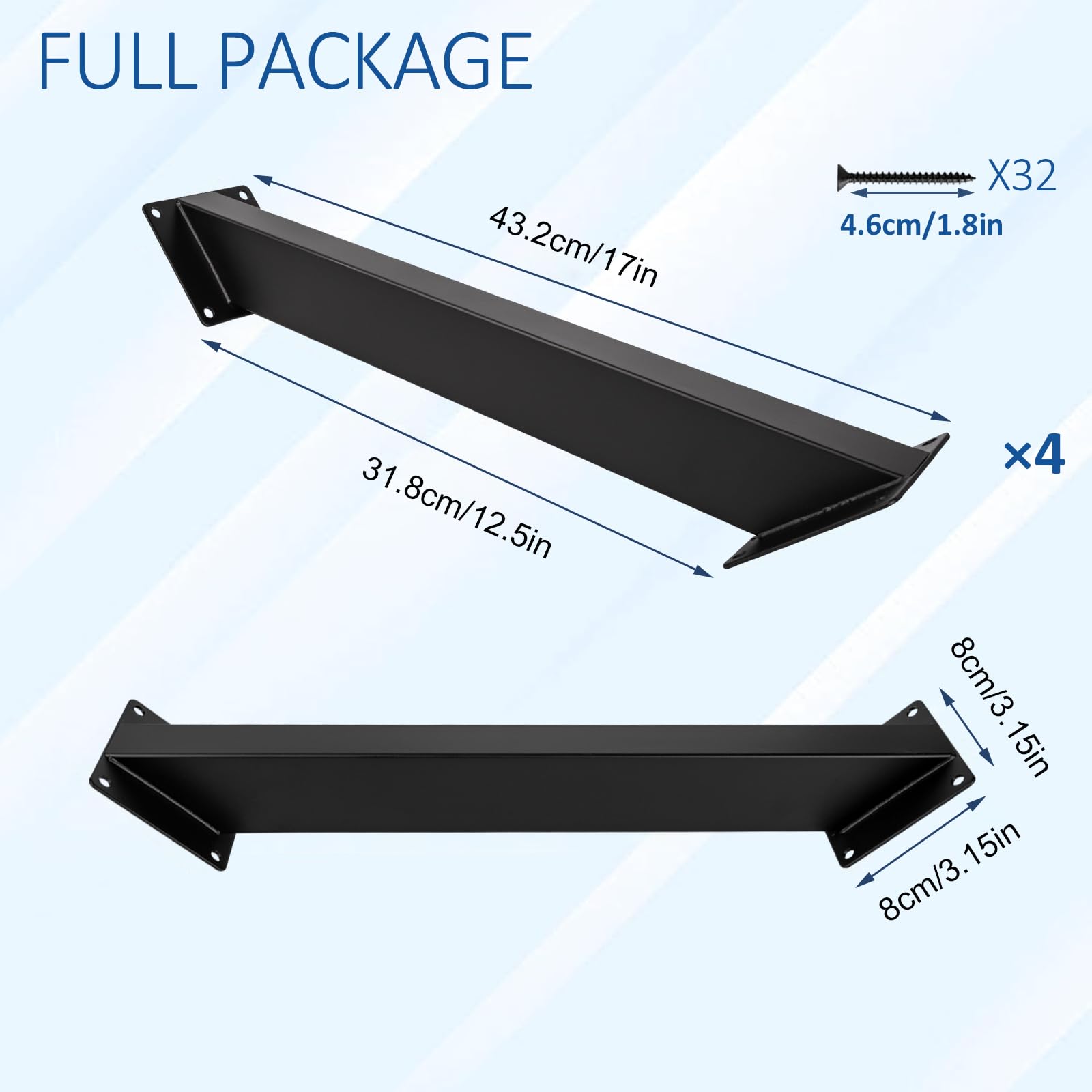 Lot de 4 Équerres d'angle à 45 degrés - Pergola Bois Support Poteau / Connecteur de Poteau / Connecteur d'angle - Support d'angle pour Poutres - 3