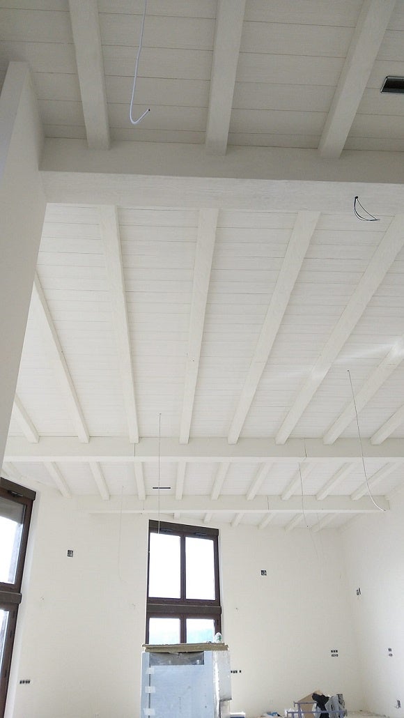 Panel Imitación Madera efecto 3 lamas 62cm de ancho x 2cm de grosor x 3m de largo color Blanco decorativo de poliuretano PA0003D-B - 6