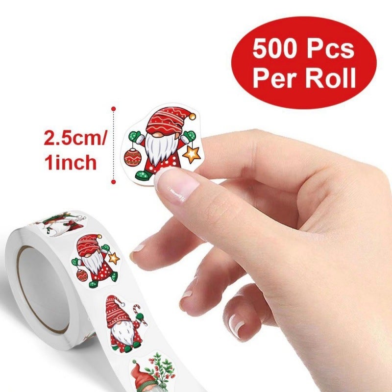 Lot De 500 Autocollants De Noël Ronds Rouges Pour Enveloppe, Sac, Carte, Maison, Magasin, Noël (2,5 Cm