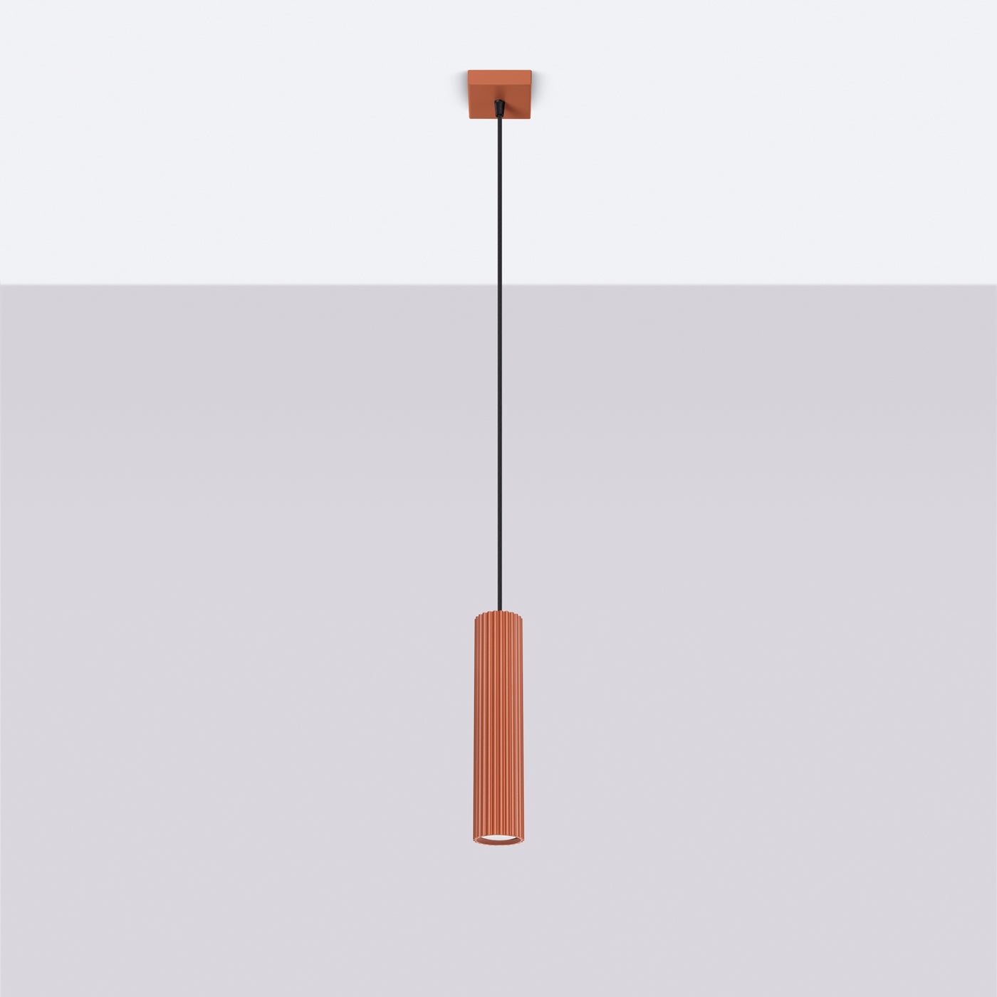 Lampa wisząca GLOOW 1 ochra czerwona LED 4000K - 8x8x118cm Sollux