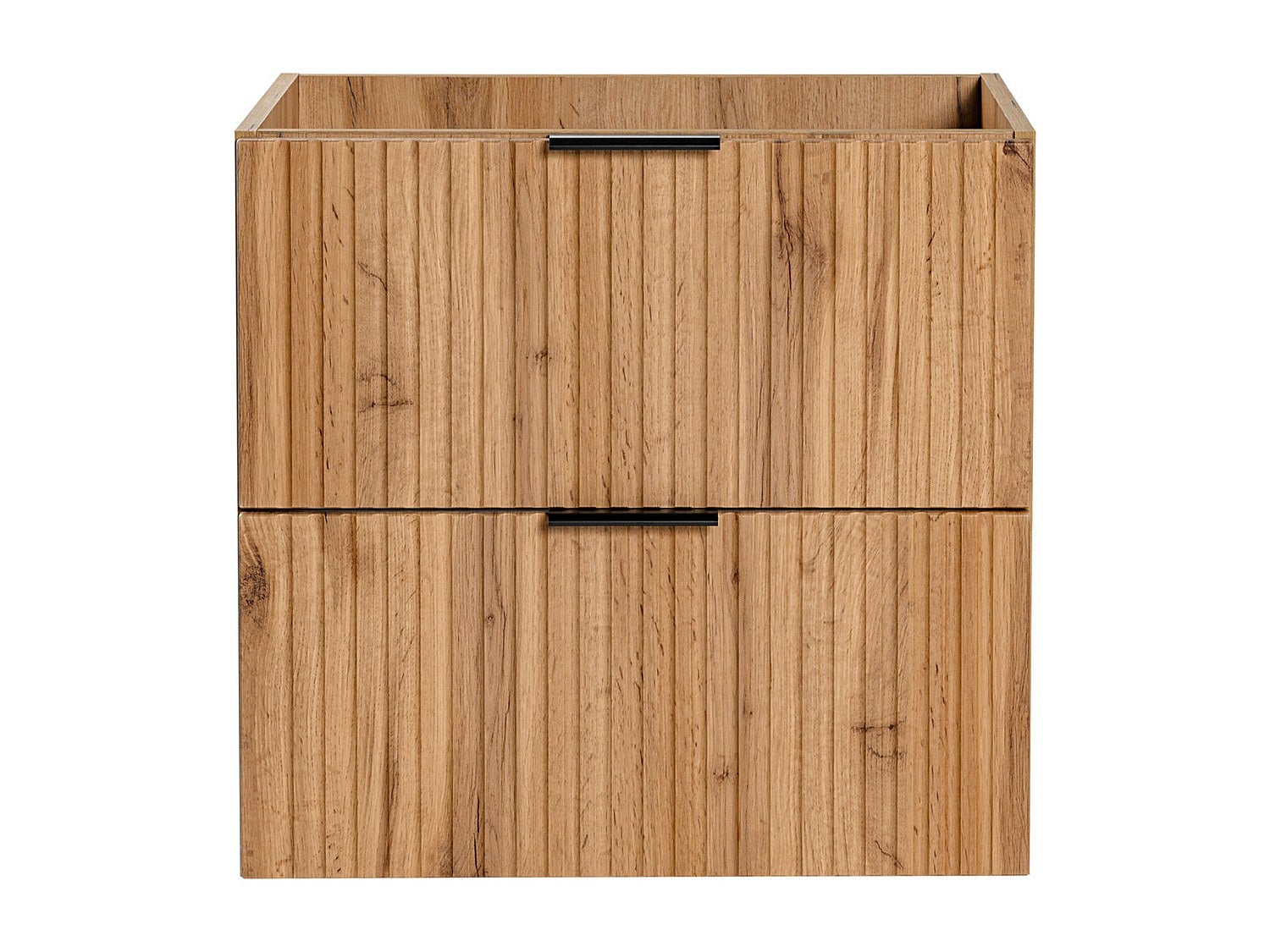 Meuble sous vasque suspendu strié - Naturel clair - L60 cm - ZEVARA - 3