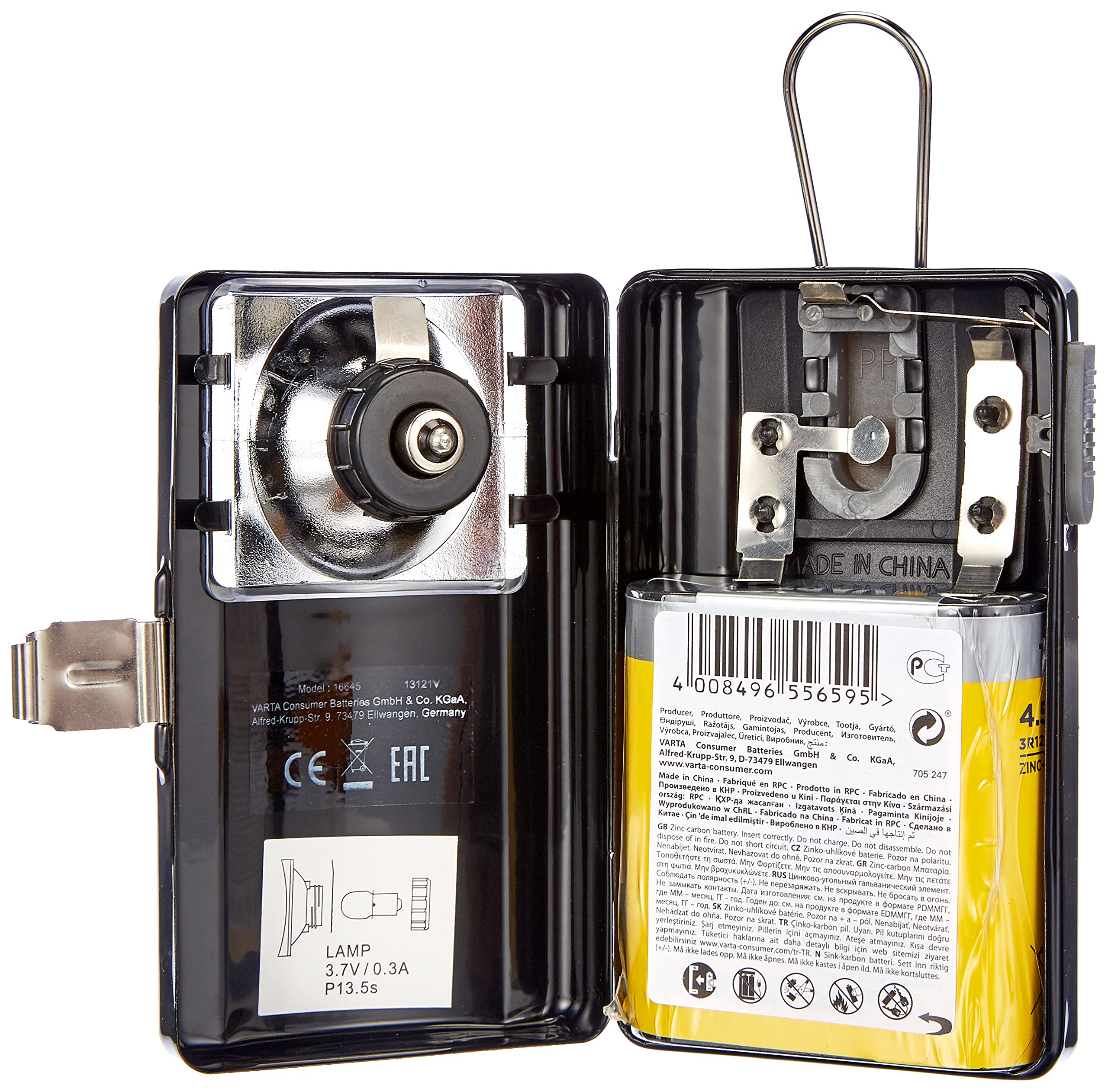 Varta - Boîtier Métal Palm Light 4,5v Pile 3r12 Non Incluse - 3