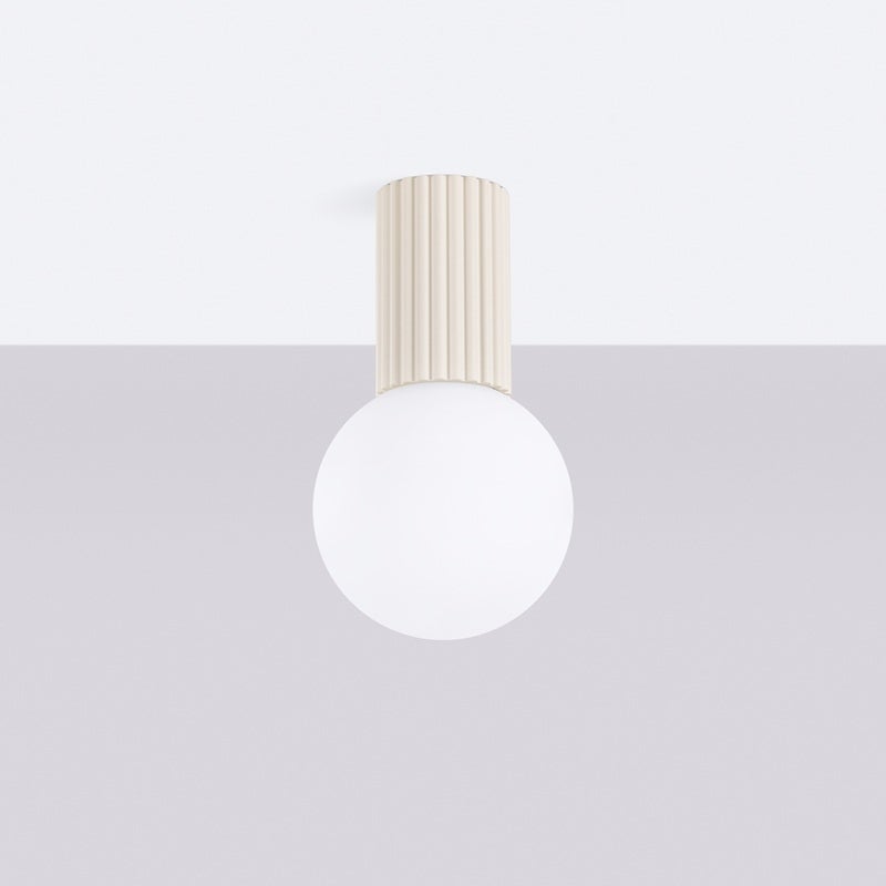 Reflektor sufitowy spot natynkowy Halo okrągły beżowo-biały 1xG9x8W wym: 21 x 12 x 12 cm szkło Sollux Lighting
