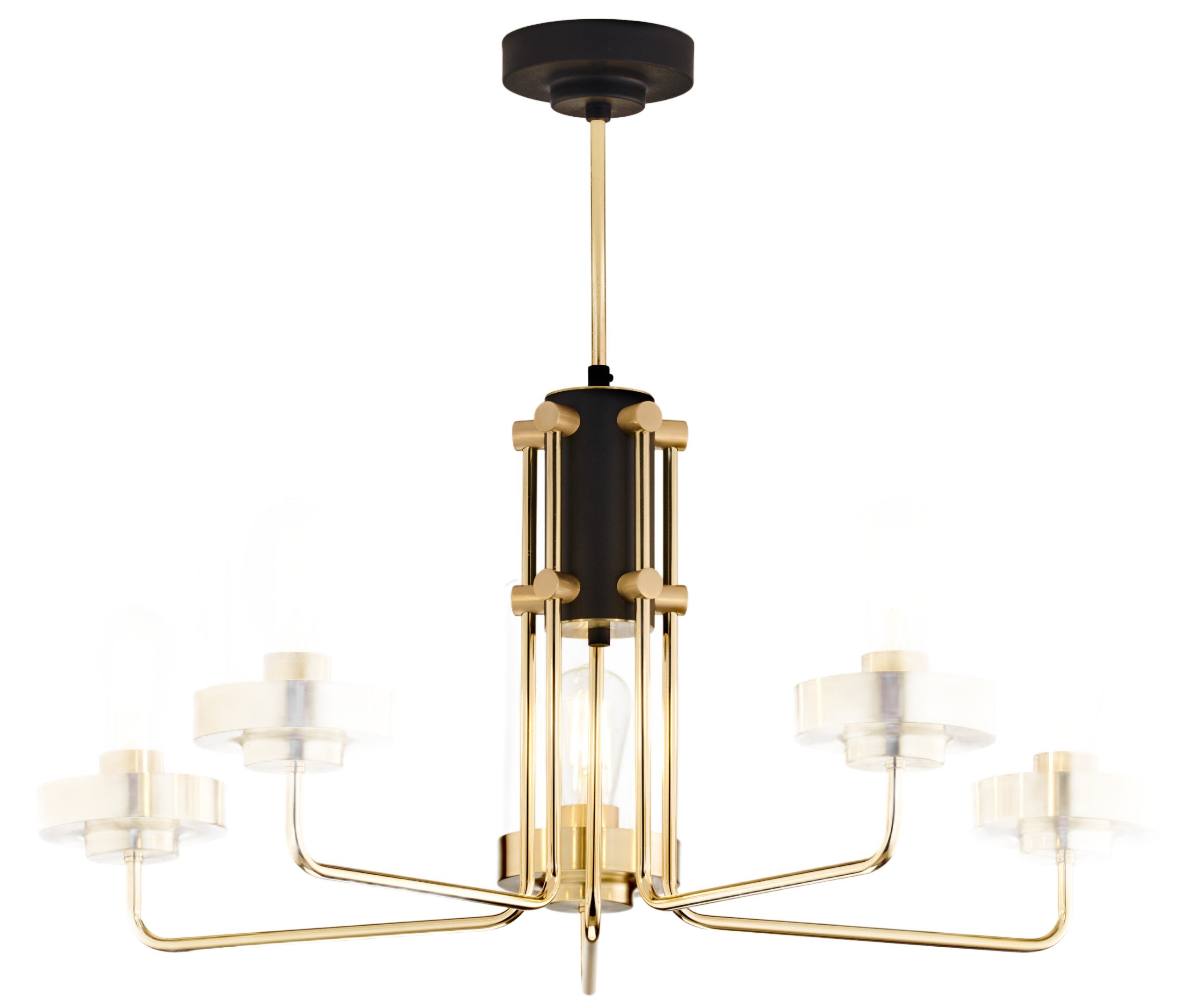 Lampa wisząca RAMIREZ czarno-złota 5xE27x20W metal wym:64x70x70cm IP20 Jupiter