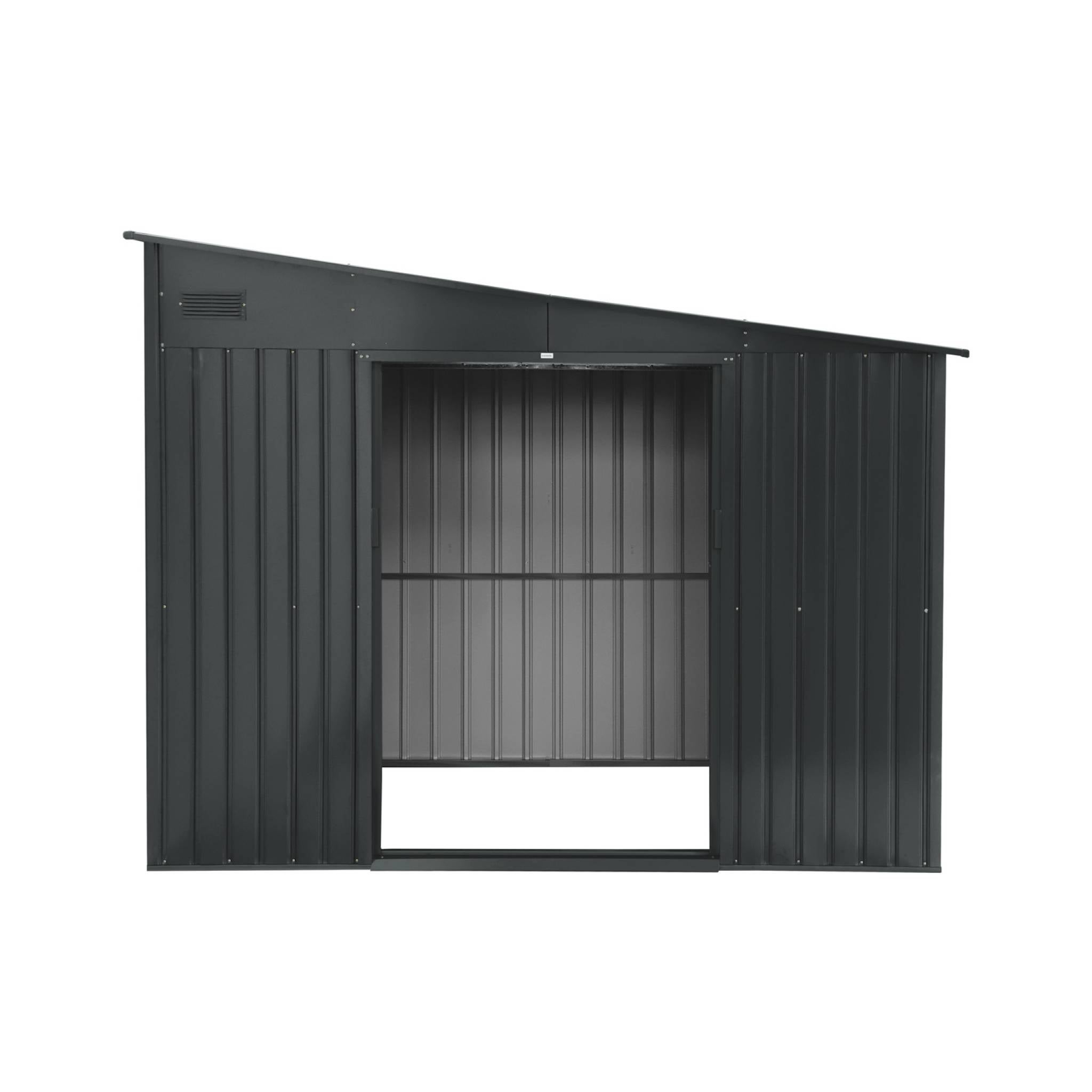 Abri de jardin acier 8.96m² avec kit d'ancrage anthracite L 277.5 x l 322 x H 203 cm - Ornay ORNAY - 5