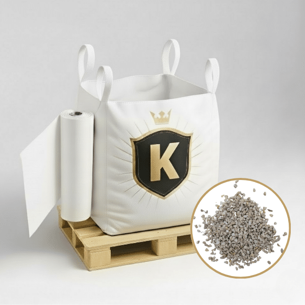 KIT Gravillons blanc + géotextile = 1 Big Bag Gravillons 6/10 1.5T [environ 20m2 sur 5cm d'épaisseur] + 1 géotextile 25m2 - Livraison PREMIUM