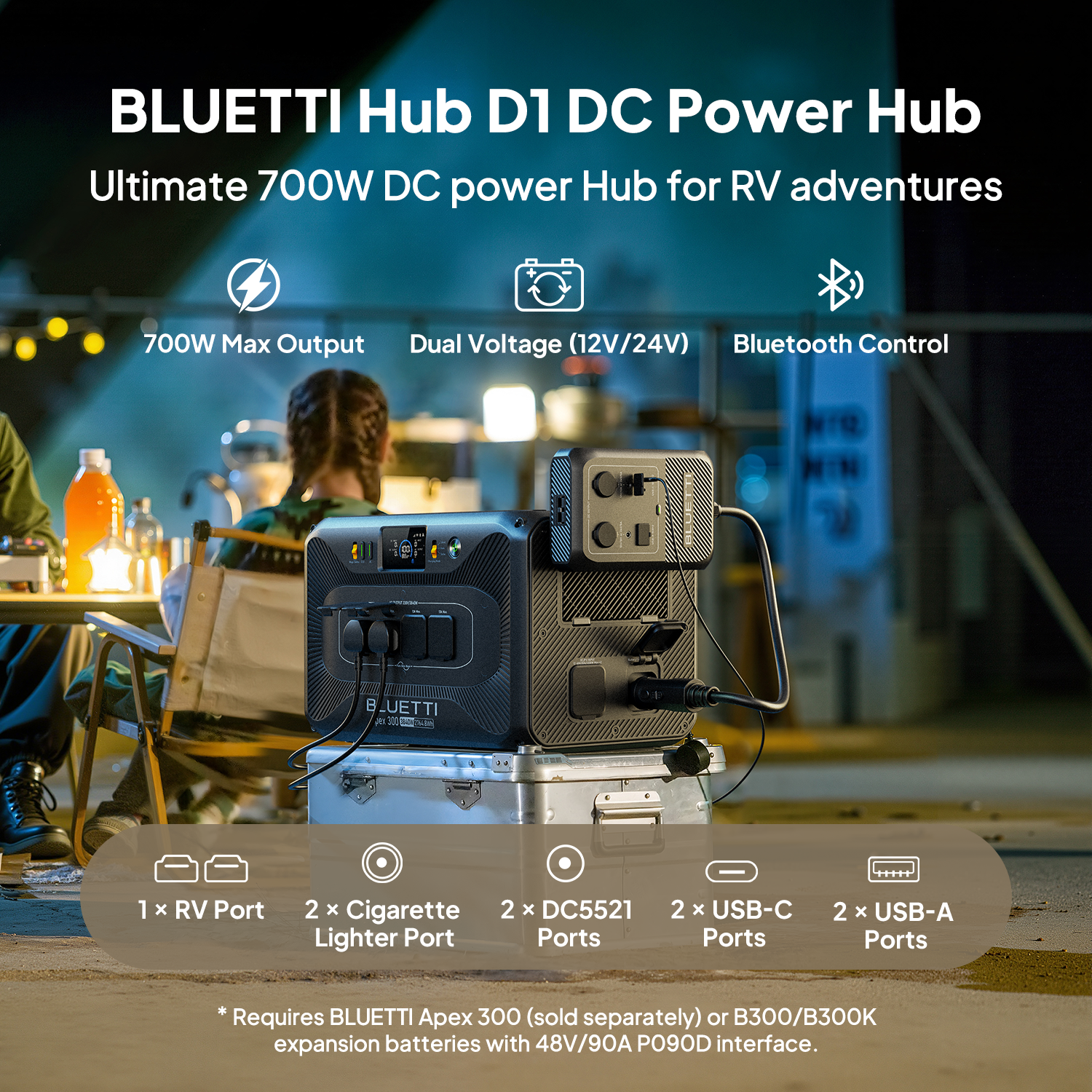BLUETTI Apex 300 & B300K Gerador Solar, Bateria LFP de 5529,6Wh com 4 Saídas CA de 3840W, Energia Modular para Casa e Emergências - 9