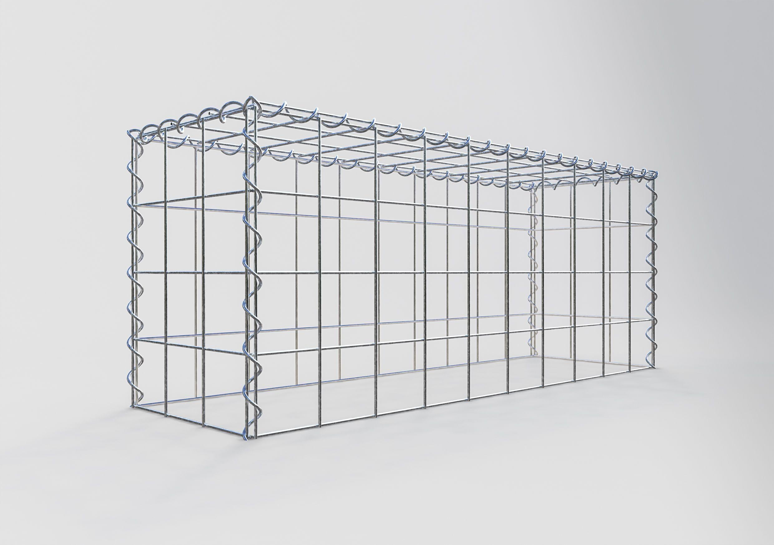 Gavión para apilar en acero galvanizado 100x40x30cm (LxAxP), malla 10 x 10cm, Espiral, sin rejilla inferior - 2