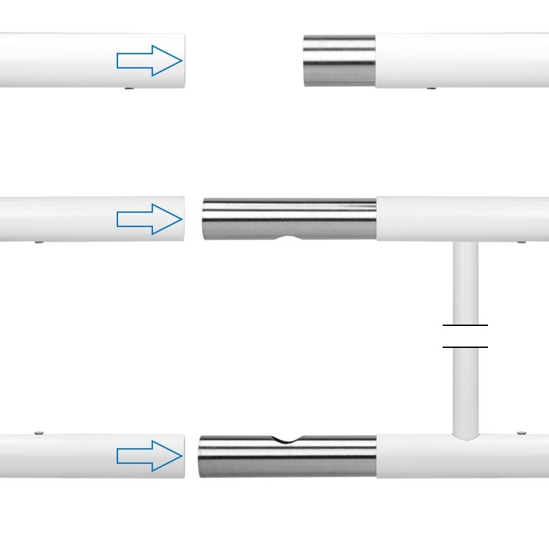 Balustrade De Balcon Français En Acier Enduit De Poudre 184x90cm Blanc - 4