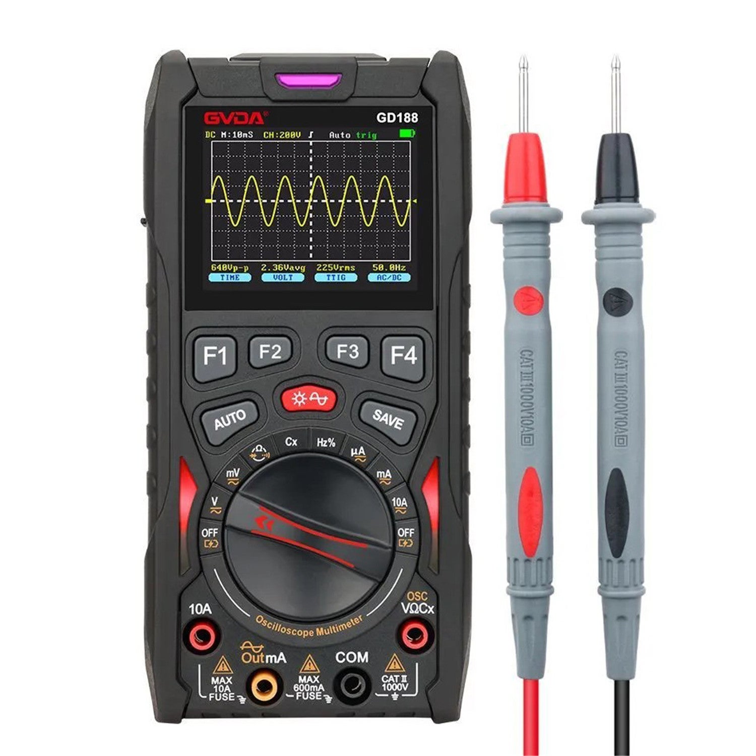 Multimètre numérique 3 en 1 GD188, oscilloscope/multimètre/générateur ...
