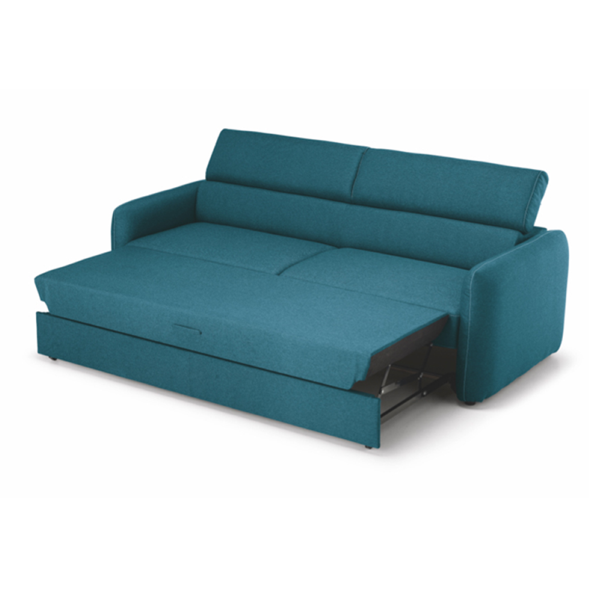 Canapé-lit 140x200 Cm Avec Lit Gigogne – Pin Massif, Bande LED, étagère, Port USB – Blanc, Matelas Non Inclus
