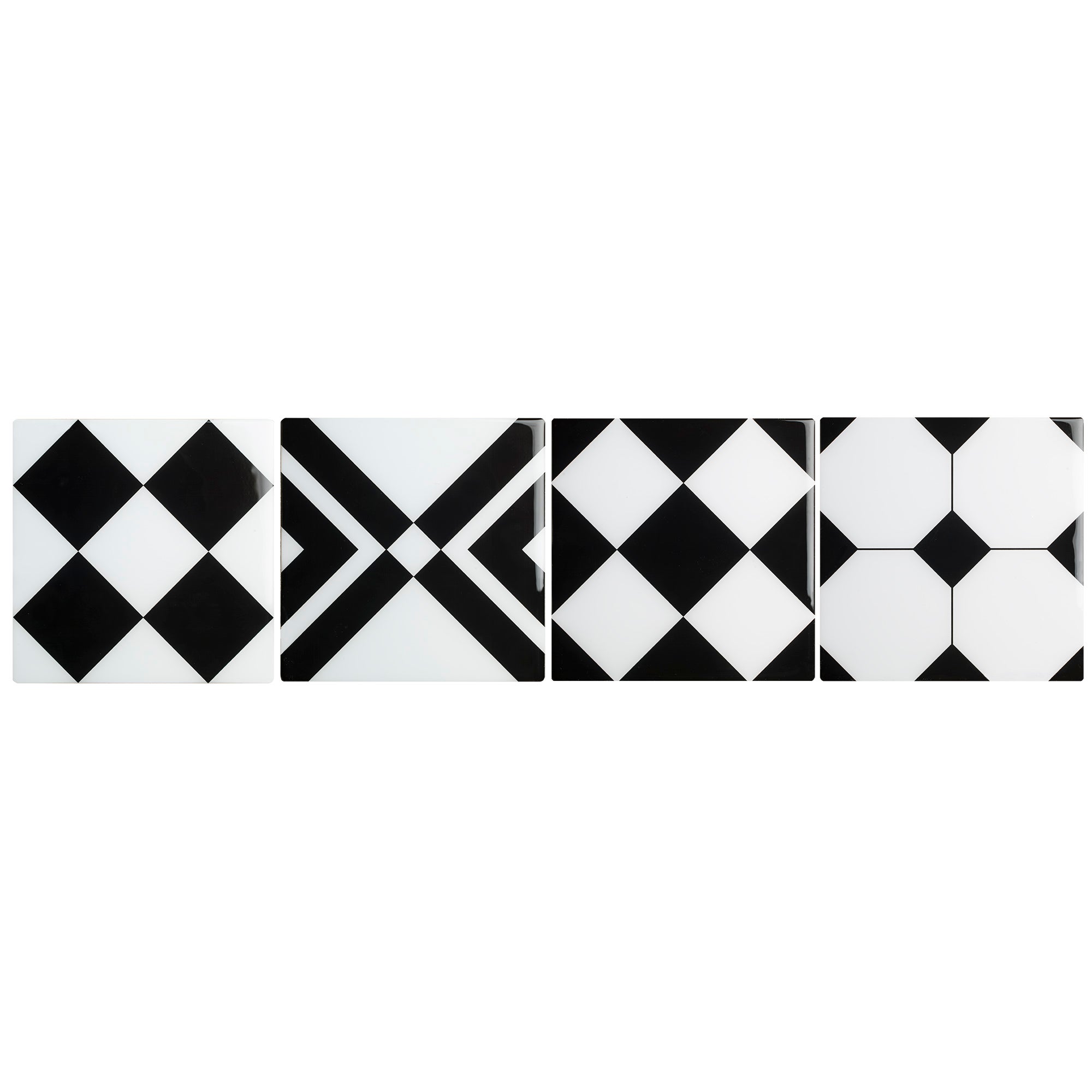 Sticker carrelage décoratif autocollant en relief 3D, carreaux design effet graphique black and white édition, x4, 15 cm X 15 cm - 2