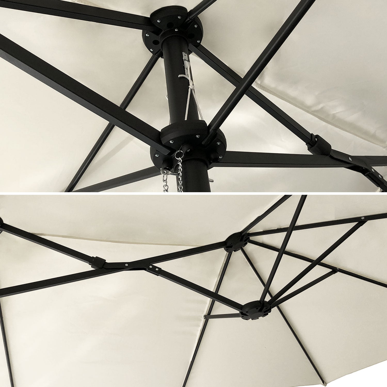 Parasol double 2x4m LINAI beige - 3