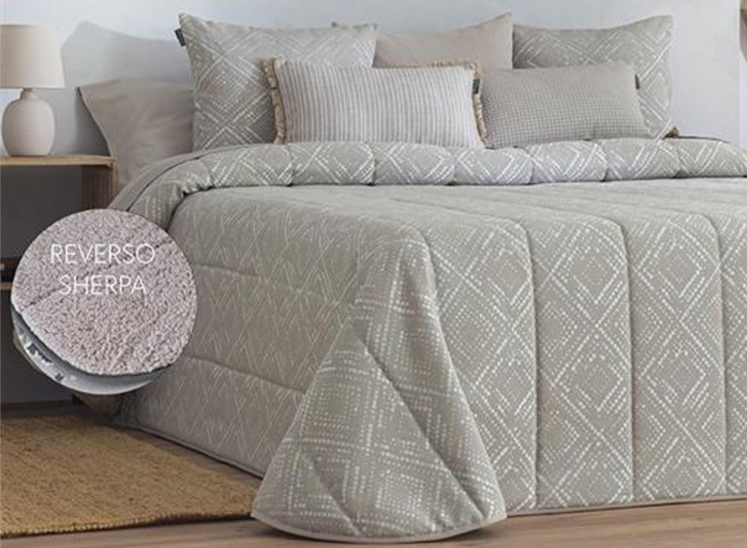 Isabello Raso Edredón Caleffi Isabella - Raso Jacquard Para Cama Matrimonio, Color Moka