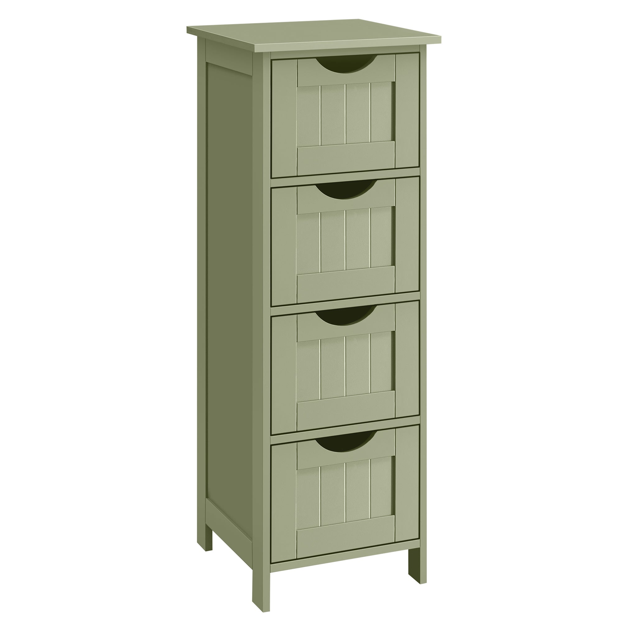 Vasagle Armario De Baño, Armario De Almacenamiento, Armario De Pie, Con 4 Cajones, 30 X 30 X 82 Cm, Para Baño, Sala De Estar, Laurel Verde , Leroy Merlin